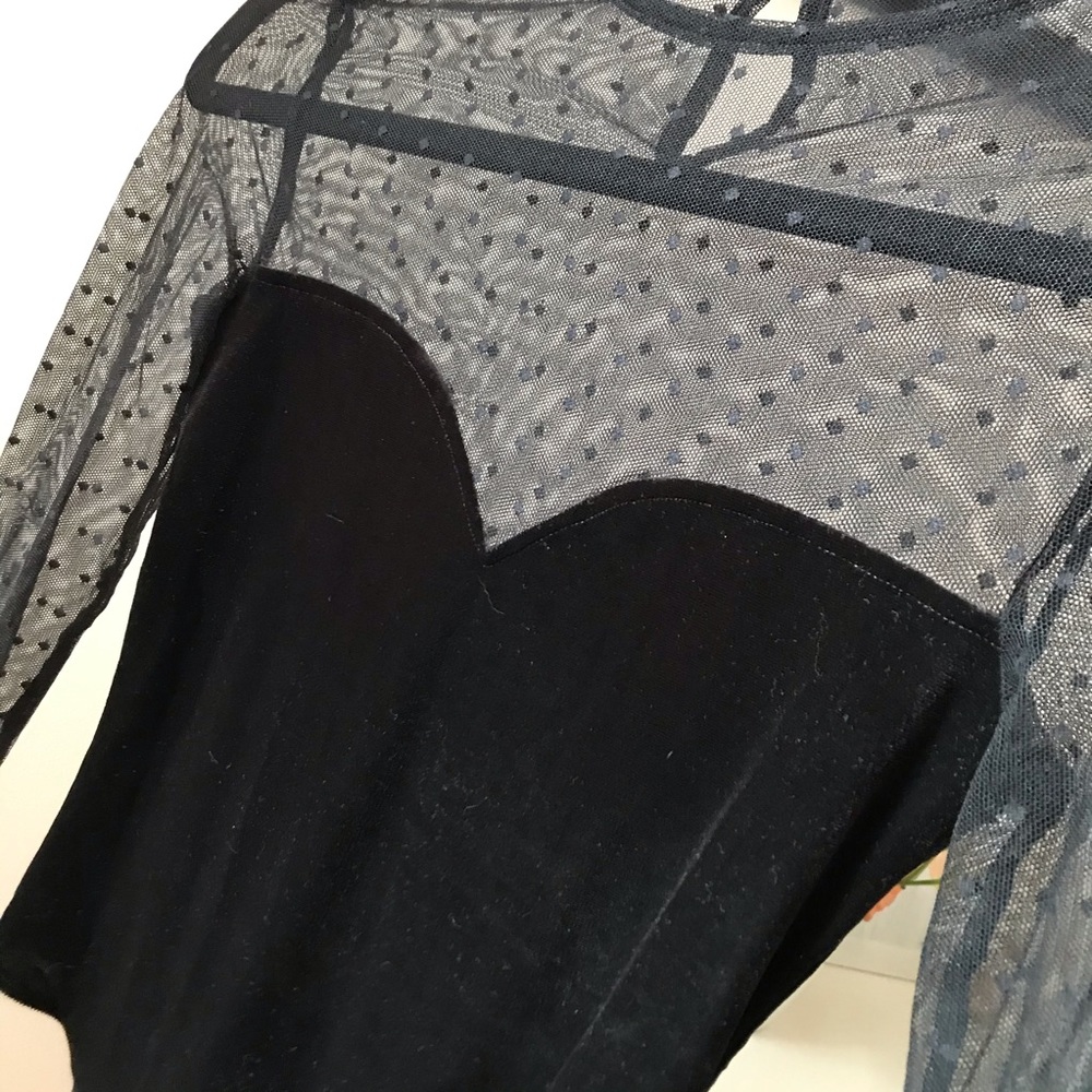Velour Mesh Open Back Bodysuit